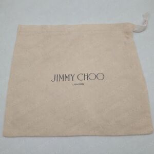 JIMMY CHOO LONDON Cotton Drawstring Dust Bag Shoe Storage Neutral Beige EUC